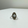 Vintage 925 Sterling Silver Agate, Goshenite & Marcasites Ring Size 5.5