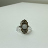 Vintage 925 Sterling Silver Agate, Goshenite & Marcasites Ring Size 5.5