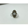 Vintage 925 Sterling Silver Agate, Goshenite & Marcasites Ring Size 5.5