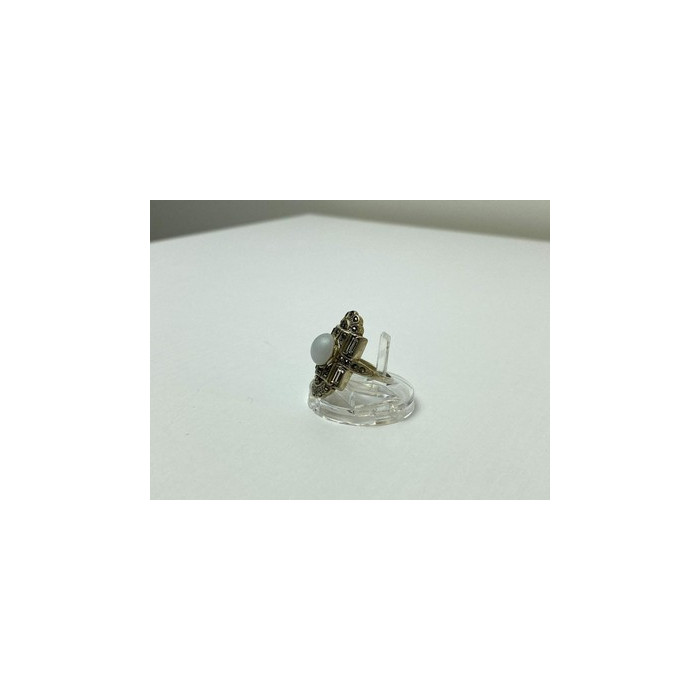 Vintage 925 Sterling Silver Agate, Goshenite & Marcasites Ring Size 5.5