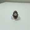 Vintage 925 Sterling Silver Agate, Goshenite & Marcasites Ring Size 5.5