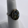 Vintage 925 Sterling Silver & Abalone Shell Ring Size 4.5
