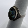 Vintage 925 Sterling Silver & Abalone Shell Ring Size 4.5