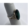 925 Sterling Silver & Green Paua Shell Kbn Ring Size 4.5
