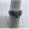 925 Sterling Silver & CZ Heart Ring Size 6