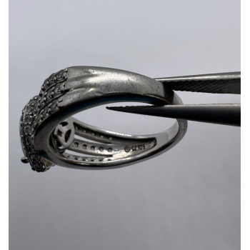 925 Sterling Silver & CZ Heart Ring Size 6