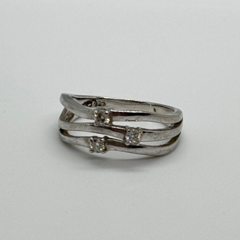 925 Sterling Silver CZ Ring Size 6