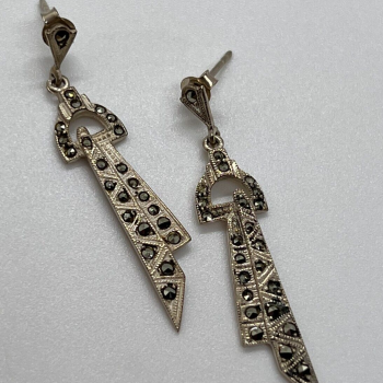Vintage 925 Sterling Silver & Marcasites Earrings