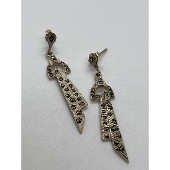 925 Sterling Silver & Marcasite Earrings