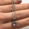 925 Sterling Silver  Amethyst Necklace Pendant