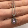 925 Sterling Silver  Amethyst Necklace Pendant