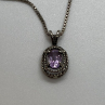925 Sterling Silver  Amethyst Necklace Pendant