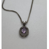 925 Sterling Silver & Amethyst Necklace Pendant