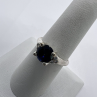 925 Sterling Silver Sapphire & Goshenite Ring – Size 7 Elegant Jewelry