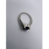 925 Sterling Silver Sapphire & Goshenite Ring Size 7