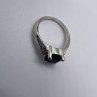925 Sterling Silver Sapphire & Goshenite Ring – Size 7 Elegant Jewelry