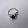 925 Sterling Silver Sapphire & Goshenite Ring – Size 7 Elegant Jewelry