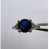 925 Sterling Silver Sapphire & Goshenite Ring Size 7