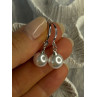 925 Sterling Silver Pearl Earrings Length 1.20 inch