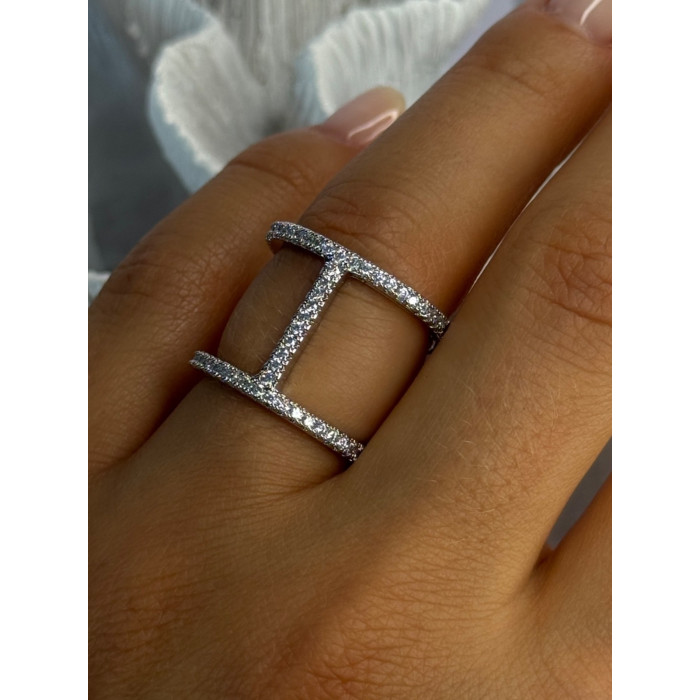 Elegant Design 925 Sterling Silver CZ Ring Size 7 & 8