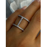 Elegant Design 925 Sterling Silver CZ Ring Size 7 & 8