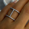 Elegant Design 925 Sterling Silver CZ Ring Size 7 & 8