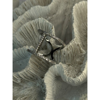 Elegant Design 925 Sterling Silver CZ Ring Size 7 & 8