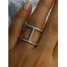 Elegant Design 925 Sterling Silver CZ Ring Size 7 & 8