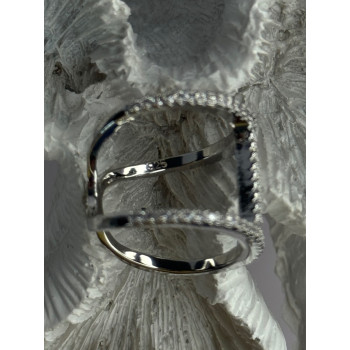 Elegant Design 925 Sterling Silver CZ Ring Size 7 & 8