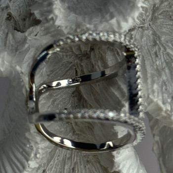 Elegant Design 925 Sterling Silver CZ Ring Size 7 & 8