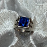 925 Sterling Silver Gainsboro Sapphire Men'S Ring Size 9