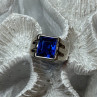 925 Sterling Silver Gainsboro Sapphire Men'S Ring Size 9
