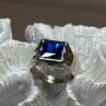 925 Sterling Silver Gainsboro Sapphire Men'S Ring Size 9