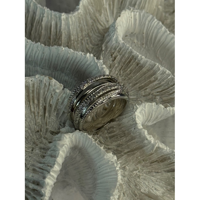 Beautiful Design 925 Sterling Silver CZ Ring Size 7 & 8