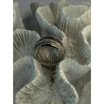 Beautiful Design 925 Sterling Silver CZ Ring Size 7 & 8