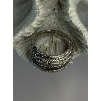 Beautiful Design 925 Sterling Silver CZ Ring Size 7 & 8