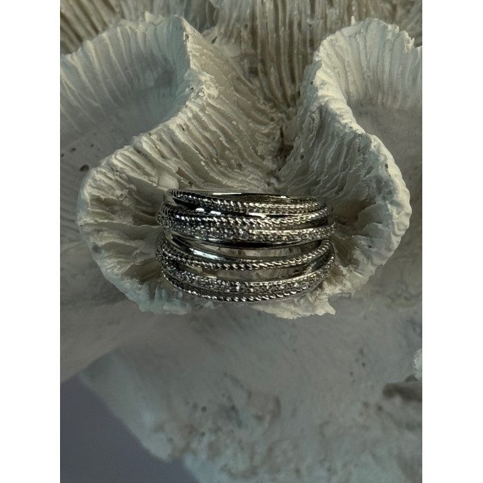 Beautiful Design 925 Sterling Silver CZ Ring Size 7 & 8