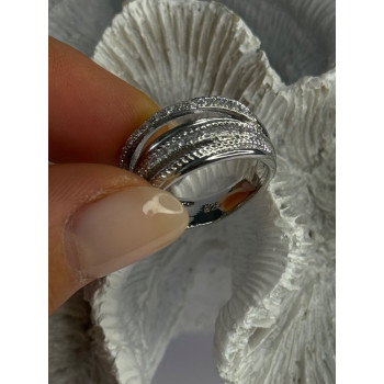 Beautiful Design 925 Sterling Silver CZ Ring Size 7 & 8