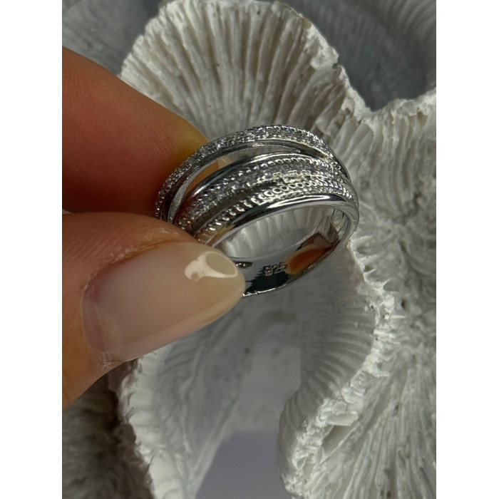 Beautiful Design 925 Sterling Silver CZ Ring Size 7 & 8