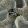925 Sterling Silver Ring Multicolor CZ Size 7 Sizable