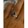 925 Sterling Silver Ring Multicolor CZ Size 7 Sizable