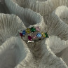 925 Sterling Silver Ring Multicolor CZ Size 7 Sizable