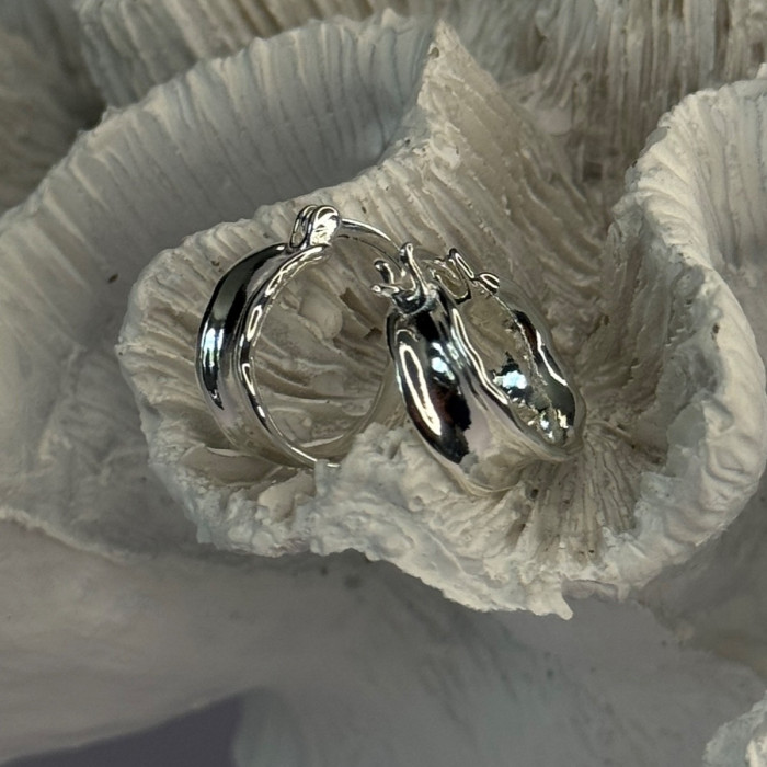 925 Sterling Silver Earrings Length 0.60 Inch