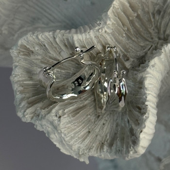 925 Sterling Silver Earrings Length 0.60 Inch