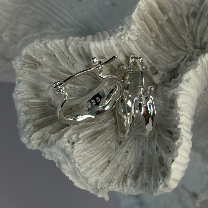 925 Sterling Silver Earrings Length 0.60 Inch