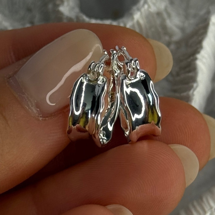 925 Sterling Silver Earrings Length 0.60 Inch