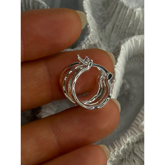 925 Sterling Silver Earrings Length 0.60 inch