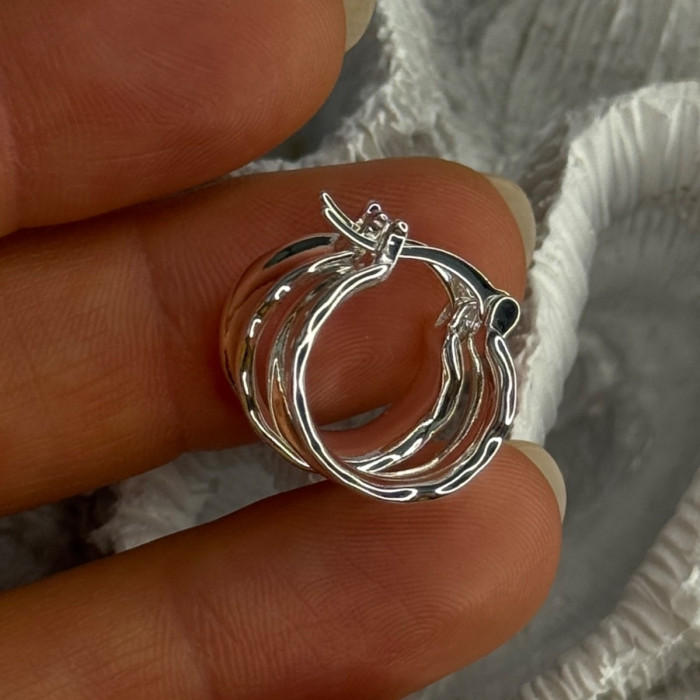 925 Sterling Silver Earrings Length 0.60 Inch