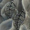 Beautiful Design Leaf 925 Sterling Silver Earrings Length 2.20 Inch