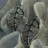 Beautiful Design Leaf 925 Sterling Silver Earrings Length 2.20 Inch